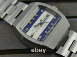 70's vintage watch mens swiss Valgine automatic 25j Eta 2789 rare design steel