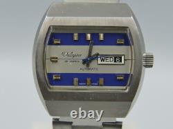 70's vintage watch mens swiss Valgine automatic 25j Eta 2789 rare design steel