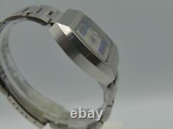 70's vintage watch mens swiss Valgine automatic 25j Eta 2789 rare design steel