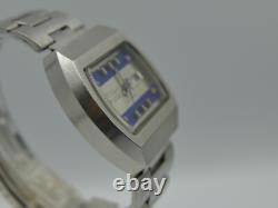 70's vintage watch mens swiss Valgine automatic 25j Eta 2789 rare design steel