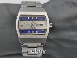 70's vintage watch mens swiss Valgine automatic 25j Eta 2789 rare design steel