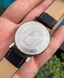 ACCRO Royal Geneva Vintage Watch Art Deco Military Sector Dial 1950s Swiss Rare