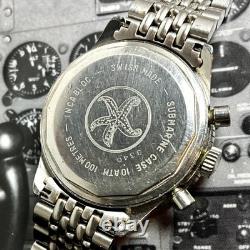 AERO Watch 60s Vintage Pilots Chronograph Watch Swiss Valjoux 7733 39mm Rare