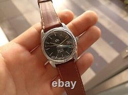 ALFA AUTOMATIC BLACK DIAL ETA 2783 SWISS MADE VINTAGE RARE Mens WATCH