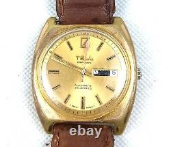 ANTIQUE TELL WATCH VINTAGE AUTOMATIC 25 JEWELS WRISTWATCH SWISS 50s MADE RARE
