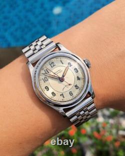 ARISTO Vintage Military Mens Swiss Watch c. 1940s Art Deco Patina Rare VTG