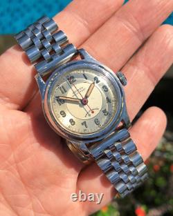 ARISTO Vintage Military Mens Swiss Watch c. 1940s Art Deco Patina Rare VTG