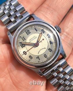 ARISTO Vintage Military Mens Swiss Watch c. 1940s Art Deco Patina Rare VTG