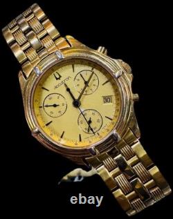 Accutron Swiss Chronograph Watch All Golden 27b14 Rare Vintage Watch