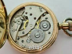 Antique 1905 Kingsonia Swiss Hunter Gold Plated Pocket Watch Working Rare