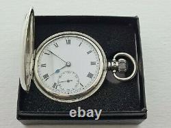 Antique 1905 Swiss Made Full Hunter Sterling Silver Pocket Watch Working Rare