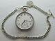 Antique 1910 Swiss Made Solid Silver Pocket Watch + Chain Working Rare