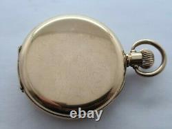 Antique 1921 Swiss Made Gold Plate Dennison Half Hunter Pocket Watch VGC Rare