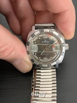 Antique Rare Edox Swiss Vintage Automatic Sport Watch