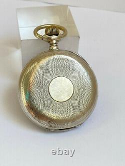 Antique Rare Masonic Symbols Half Hunter Silver Swiss Pocket Roman Watch