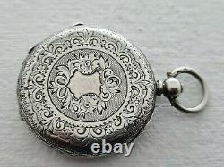Antique Swiss Made Half Hunter 935 Sold Silver Small Pocket Watch Working Rare