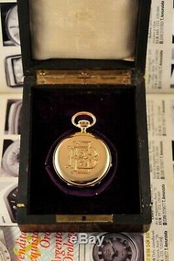 Antique Swiss Patek Philippe Pocket Watch 43.7 mm 18K Gold 3 Covers 1880 Rare