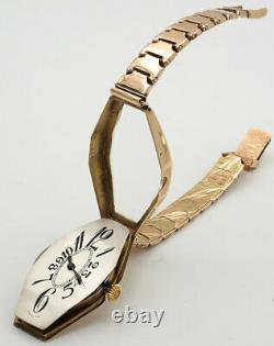 Antique/Vintage Rare Gold Watch 14K Gold Swiss 14K Gold Bracelet Runs 40mm Case