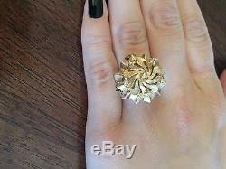 Antique Vintage Rare Solid Yellow Gold Watch Ring (Swiss Movement) Estate Piece