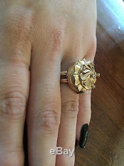 Antique Vintage Rare Solid Yellow Gold Watch Ring (Swiss Movement) Estate Piece