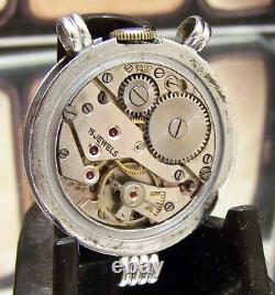 Antique Vintage Swiss 40's Rare Raf British Military Wrist Watch Converted
