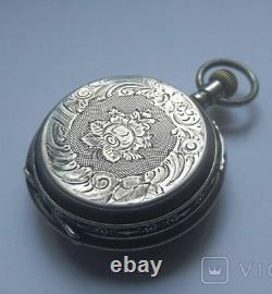 Antique Watch Pocket Silver 84 Mechanical Argent Swiss Russian 875 Rare Old 20th
