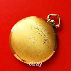 Arnex Flat Line Pocket Watch Michelob Beer Signed Case Rare Vintage Swiss
