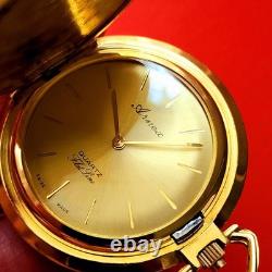 Arnex Flat Line Pocket Watch Michelob Beer Signed Case Rare Vintage Swiss
