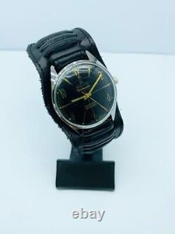 Atlantic WorldMaster Watch Original Swiss Made Vintage BIG Black Deal RARE