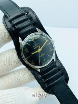 Atlantic WorldMaster Watch Original Swiss Made Vintage BIG Black Deal RARE