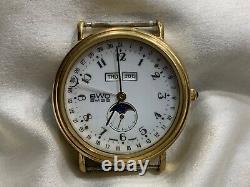 BWC Swiss 1990s Rare vintage Swiss watch with calendar and moon phases