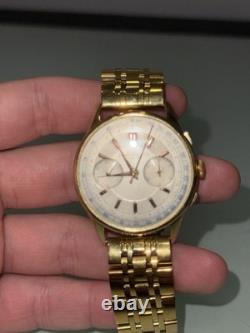 Baume & Mercier Vintage Chronograph Manual Wind Swiss Watch Rare Collectible