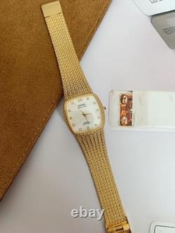 Boruga Diamond Star MOP Dial Gold Plated Swiss Quartz Extreme Rare Vintage Watch