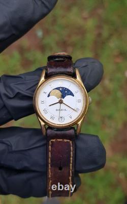Breil Moon Phase Vintage Watch Date Quartz Rare Swiss Made Ref. 8154