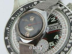 Buler Swiss Speedometer Jump Hour vintage early digital disc watch rare 70s VGUC