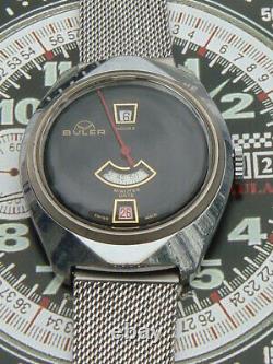 Buler Swiss Speedometer Jump Hour vintage early digital disc watch rare 70s VGUC