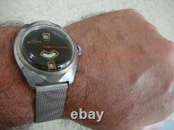 Buler Swiss Speedometer Jump Hour vintage early digital disc watch rare 70s VGUC