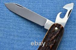 C. 1980s NIB RARE Stag Horn VICTORINOX Spartan Swiss Army Knife antler NOS VTG