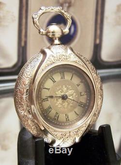 C1890 V Rare Antique Vintage Solid Gold Bespoke Portrait Pocket Watch & Locket