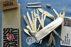 C1990s VTG RARE VICTORINOX SwissChamp MOTHER OF PEARL MOP Swiss Army Knife MIB