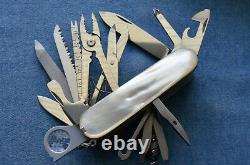 C1990s VTG RARE VICTORINOX SwissChamp MOTHER OF PEARL MOP Swiss Army Knife MIB