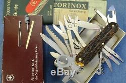 C1995 Vintage, RARE STAGHORN VICTORINOX SwissChamp Swiss Army Knife NEW IN BOX