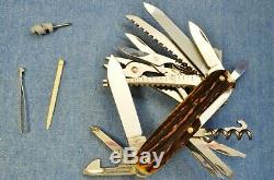 C1995 Vintage, RARE STAGHORN VICTORINOX SwissChamp Swiss Army Knife NEW IN BOX