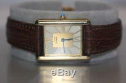 CARTIER 681006 Vermeil Tank Quartz Watch ARGENT 925 Silver Gold Plate Swiss Rare