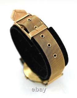 CIMEQA Agromatic 25 Watch Men Matte Gold Rare Vintage Swiss Mesh SS NON-WORKING