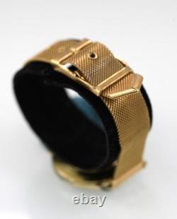 CIMEQA Agromatic 25 Watch Men Matte Gold Rare Vintage Swiss Mesh SS NON-WORKING