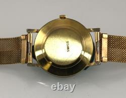 CIMEQA Agromatic 25 Watch Men Matte Gold Rare Vintage Swiss Mesh SS NON-WORKING