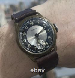 CITY 1920s MANUAL WIND SWISS WATCH Antique Vintage Tuxedo Dial Rare Sub Seconds
