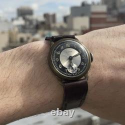 CITY 1920s MANUAL WIND SWISS WATCH Antique Vintage Tuxedo Dial Rare Sub Seconds