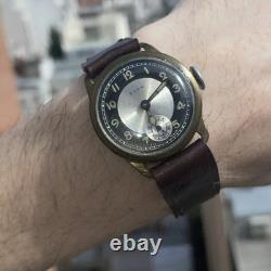 CITY 1920s MANUAL WIND SWISS WATCH Antique Vintage Tuxedo Dial Rare Sub Seconds